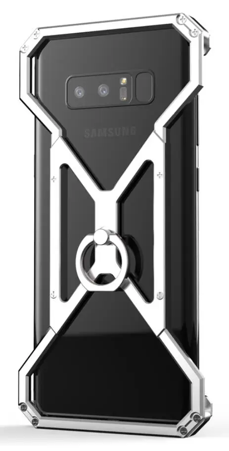 Ring Silver Супер герой металлический корпус для samsung Galaxy S10 S9 S8 плюс S10e примечание 9 8 5 S7 S6 Edge чехол Человек-паук мужское кольцо защитный чехол для телефона сумка - Цвет: Ring Silver
