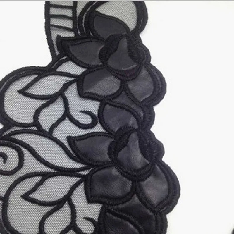 34x31 см черная Цветочная сетка кружевной воротник аппликация для пошива одежды |