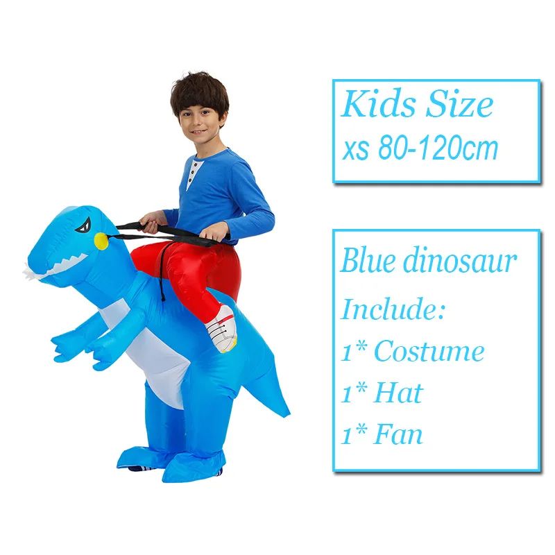 Blue dinosaur 1009B Костюм для косплея, надувной динозавр, Детский костюм для косплея, единорог, T-REX, одежда, костюмы на Хэллоуин для женщин и мужчин, фантазийные вечерние комбинезоны - Цвет: Blue dinosaur 1009B