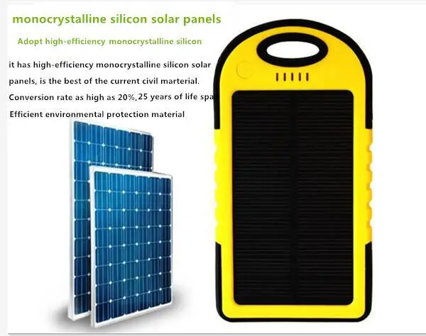 Солнечный Зарядное устройство 5000 мАч Портативный Мощность банк