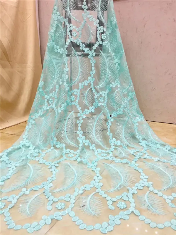 Дизайнерская сетчатая кружевная ткань с блестками африканские индийские