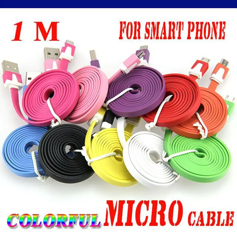 

OLAF Micro USB Cable 1M/2M/3M Fast Charging Data Sync Flat Noodle Cable for Samsung Xiaomi Huawei LG HTC Android Phone Cable