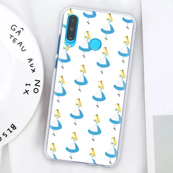 07 Аниме Алиса в стране чудес чехол для телефона для huawei P30 P30 Pro P9 P10 P20 Lite P Smart Plus View 20 Жесткий PC задний Чехол бант - Цвет: 07