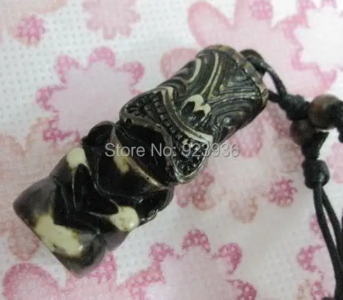 12 шт мужские черные Племенной резные из кости яка тики человек тотемное ожерелье