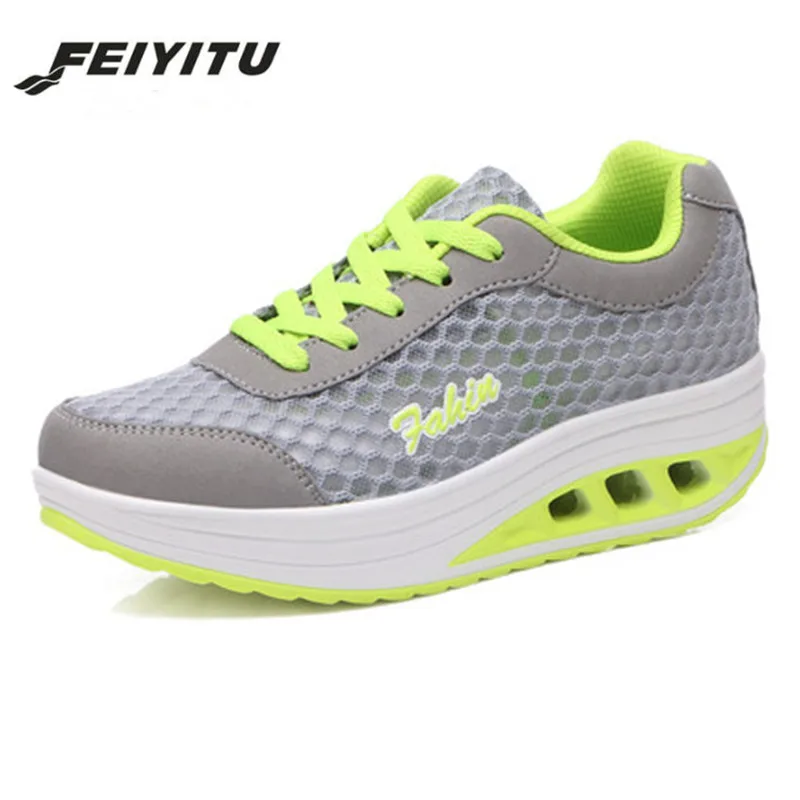 FeiYiTu/женские кроссовки на платформе Сезон весна-лето Дышащая повседневная обувь