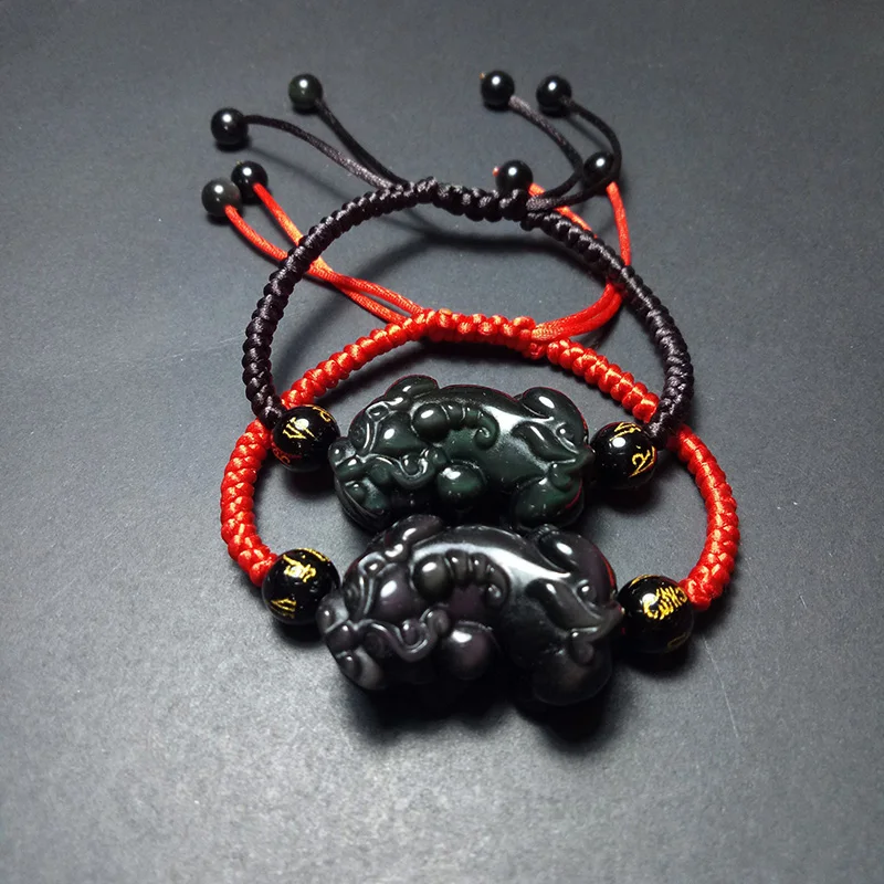 

Rainbow Eye Obsidian Bracelet PIXIU Hand knitted Bracelet Men's Bracelet Women's Bracelet Fine Jewelry
