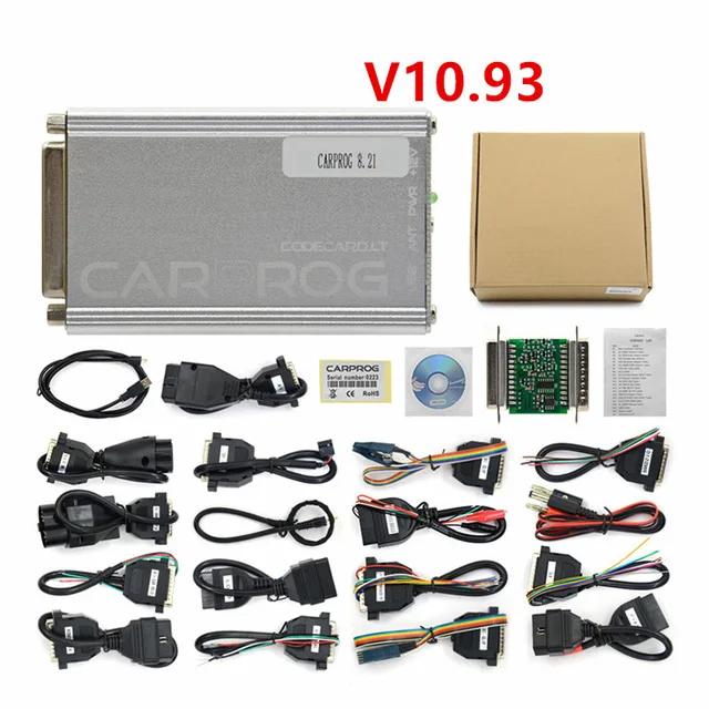 v10.93 full set Бесп онлайн Carprog FW V8.21 V10.93 полный набор инструментов для ремонта автомобиля Prog автомобиля 8,21/10,93/10,05 подушка безопасности/радио/приборной панели/программатор системного блока управления - Цвет: v10.93 full set
