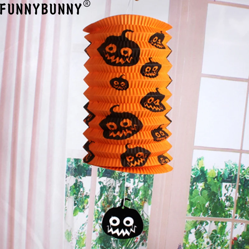 FUNNYBUNNY April Fools Day Хэллоуин 3D Тыква бумажные подвесные фонари летучие мыши пауки для