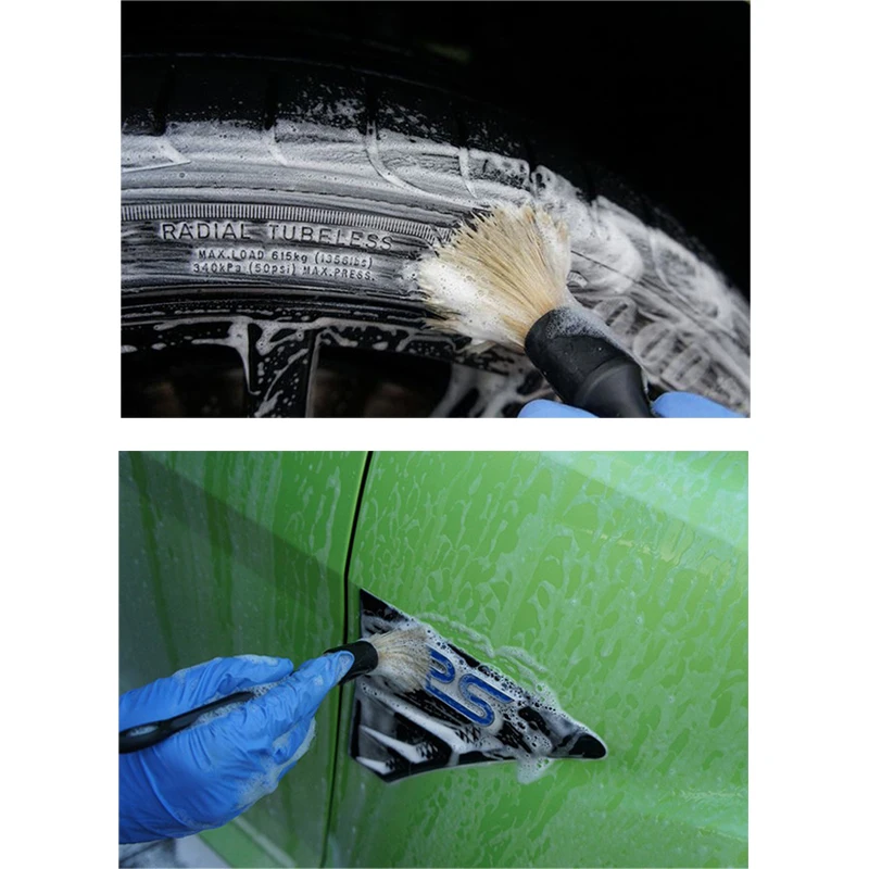 

5PCS Plastic Handle Car Brushes For Interior Detailing Dashboard Rims Wheel Air-Conditioning Engine Car Wash Cleaning Accessory
