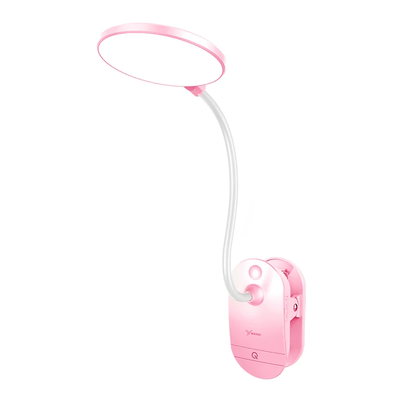 Pink YAGE портативный светодиодный настольный светильник сенсорный выключатель защита глаз зажим Настольный светильник 3 режима затемнения USB Перезаряжаемый Настольный светильник s - Цвет корпуса: Pink