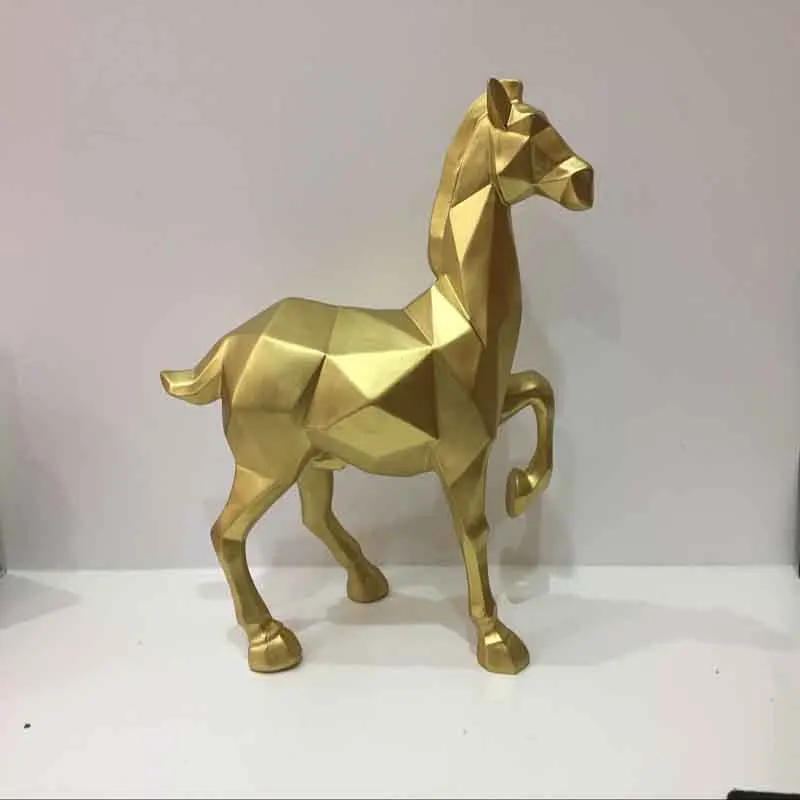 Геометрические оригами Животные украшения фигурка лошади из смолы статуя для