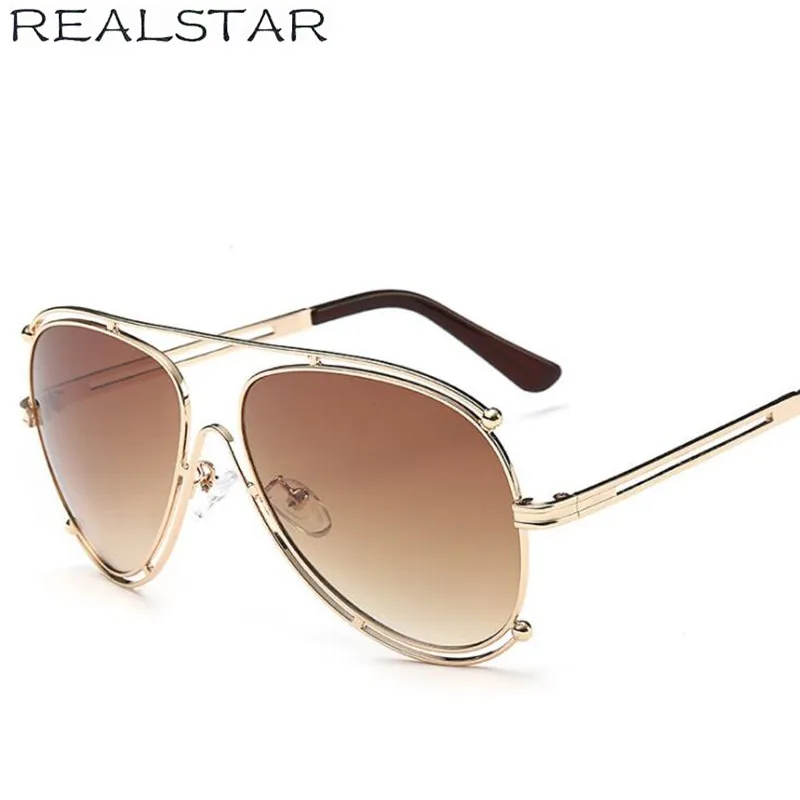 REALSTAR 2018 Модные полые Солнцезащитные очки в металлической оправе Для женщин