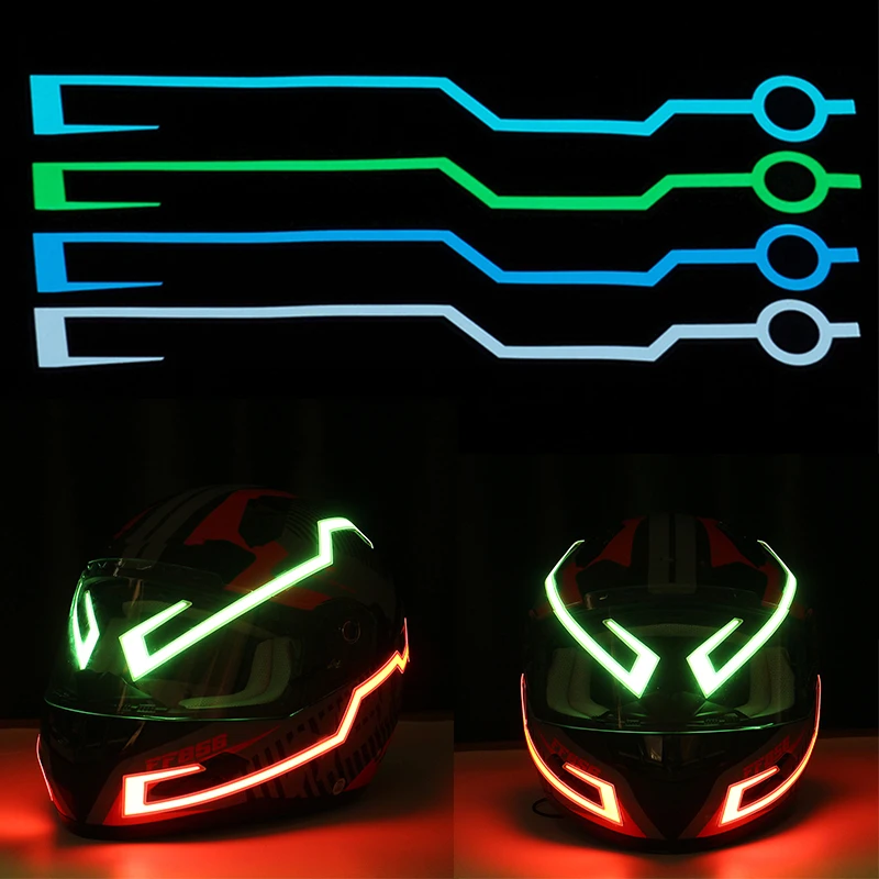 

Fast Shipping! Motorcycle Helmet EL Cold Light Helmet Light Strip Night Signal Luminous Modified Strip Helmet Sticker