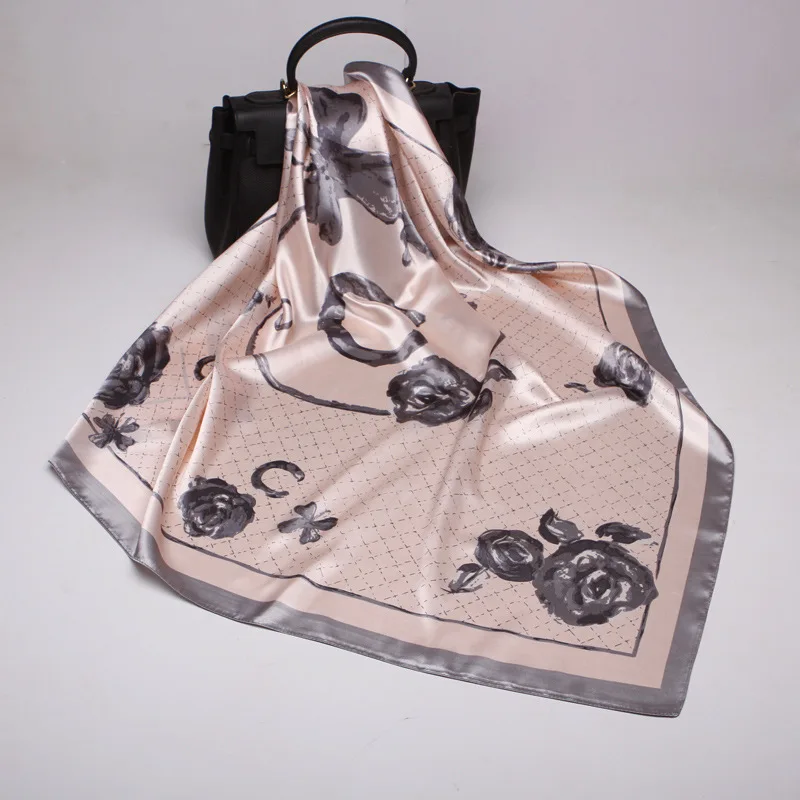 Женский квадратный шелковый шарф брендовые шарфы с буквенным принтом для весны и