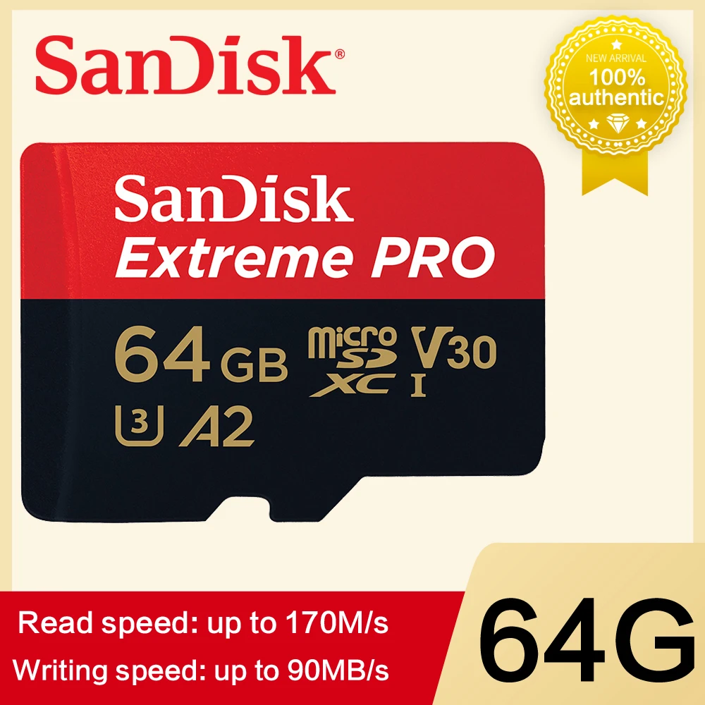 

Sandisk Extreme PRO card 64GB 128GB 256GB A2 400GB 512G 1TB UHS-I U3 170MB/s V30 32GB A1 Micro SD Card suitable for drone sports