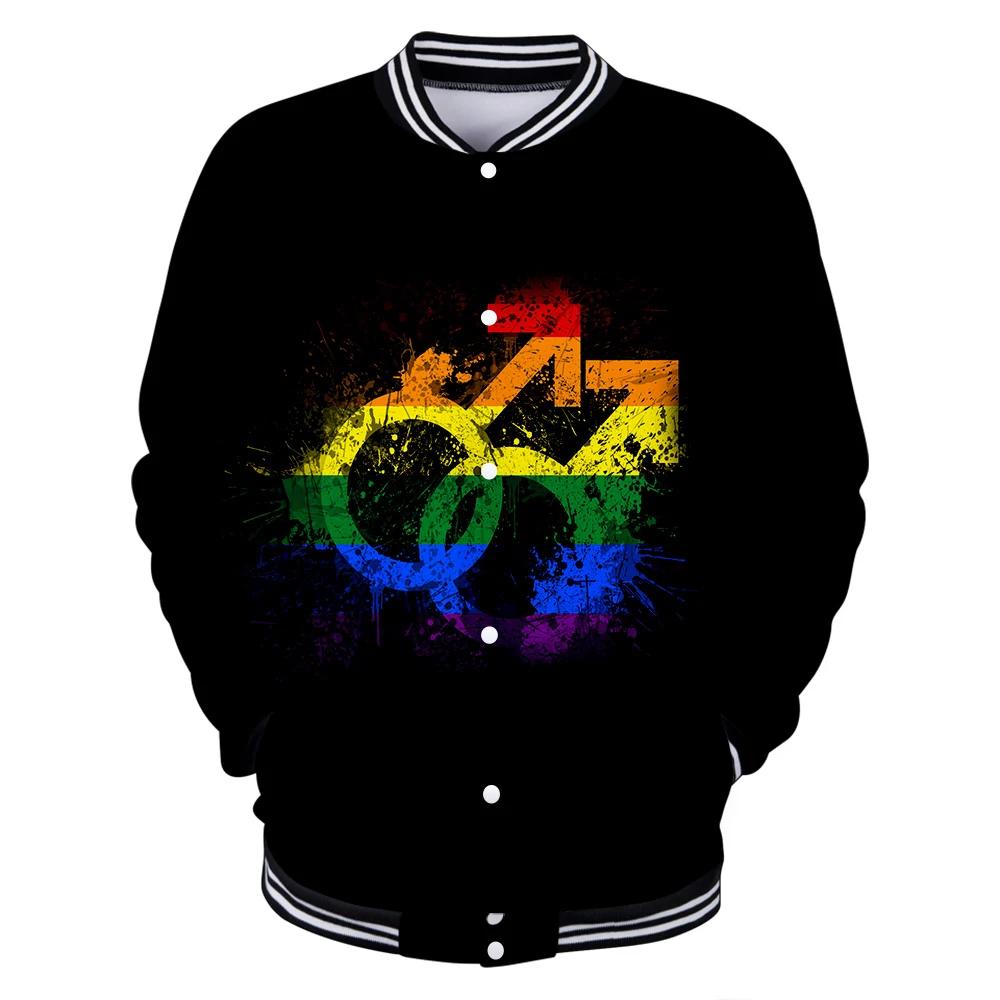 Женская/мужская бейсбольная куртка Lgbt с 3D принтом модная длинными рукавами