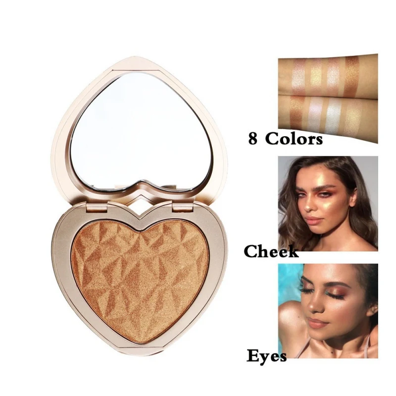 8 видов цветов новинка блестящий хайлайтер пудра палитра контур лица макияж
