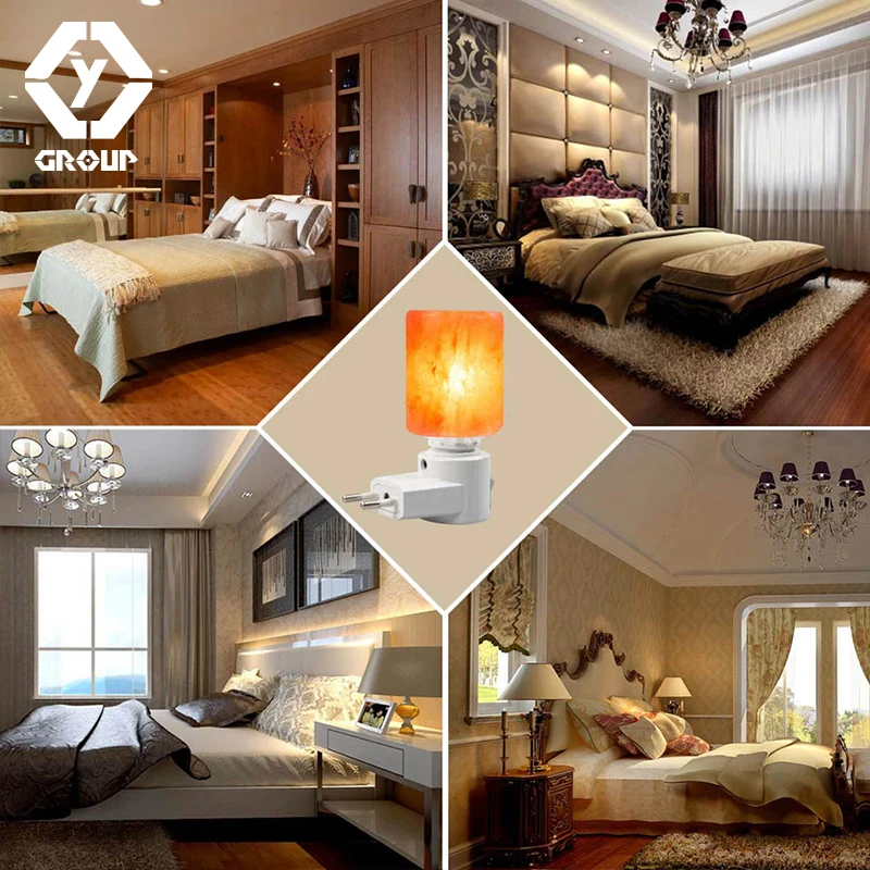 Oygroup мини резной Природный Кристалл Гималайской соли лампа ночник с ul