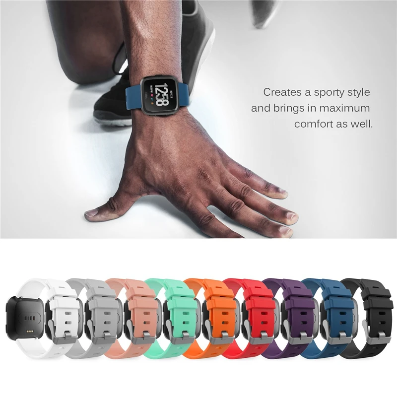 TORQUILA Премиум мягкий силиконовый ремешок для Fitbit Versa фитнес-браслет Сменные часы спортивный светильник