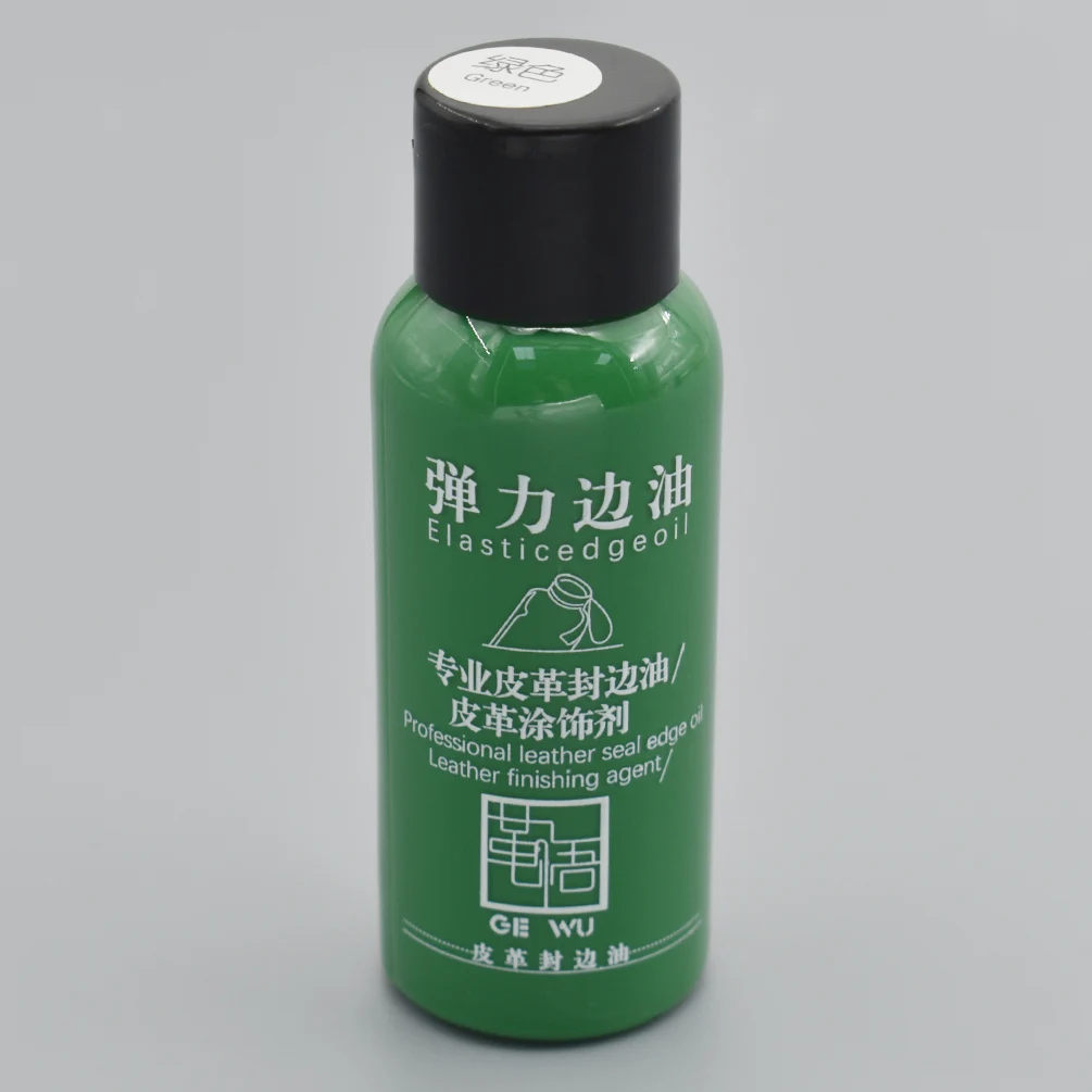 Green 30ML 20 Colors DIY Leather Edge Paint Oil Dye Highlights Professional Paint Leather Craft Liquid Art Supplies - Цвет: Green