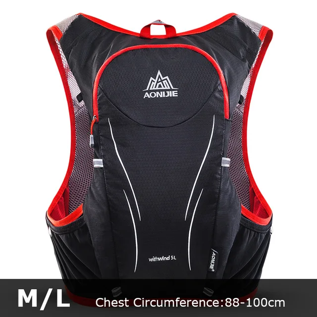 ML Black Red AONIJIE 5L обновлен уличная Сумка для бега рюкзаки Марафон Светоотражающие рюкзак для пеших прогулок, велопрогулок жилет-рюкзак против обезвоживания 2 цвета E906S - Цвет: ML Black Red