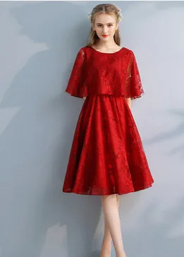 wine red Новые темно-синие кружевные коктейльные платья длиной до колена с курткой длиной до колена элегантные вечерние платья для выпускного вечера vestido de festa Curt - Цвет: wine red
