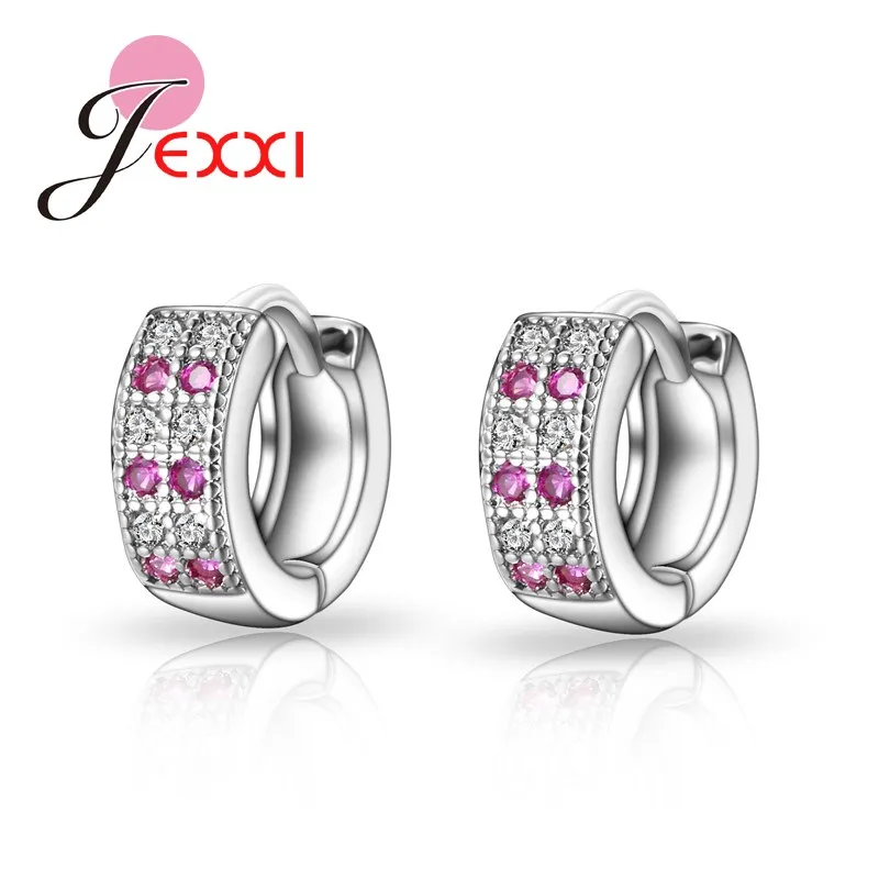 

Elegant Ladies Women's Fashion Silver Stud Earring With White & Pink Crystal Wholesale Price