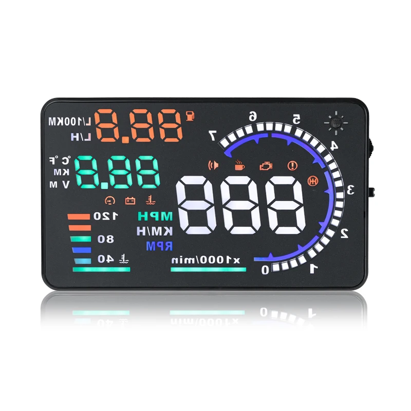 5.5 "A8 Автомобилей HUD Head Up Display Проектор Digital Light Self-адаптивный Превышение Скорости