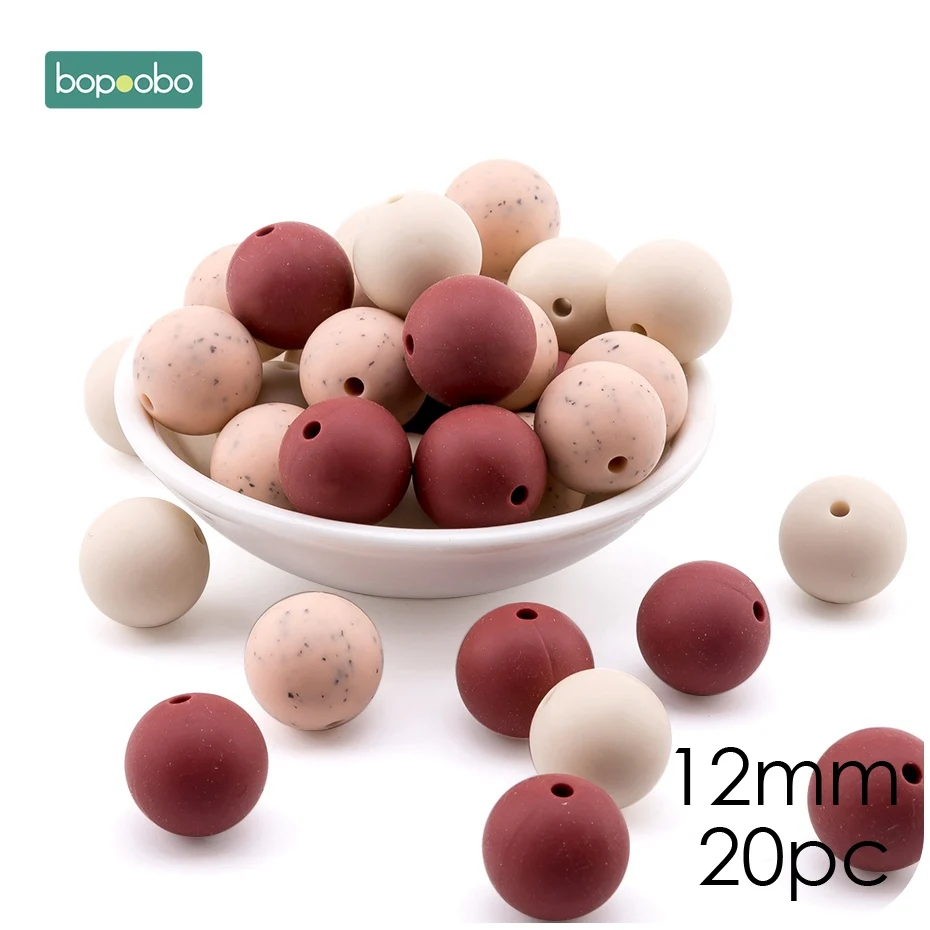 Red Granite Bopobo, мини грызунок для собак, силиконовый, 15 мм, прорезыватель, бусины, маленькие грызуны, жемчуг, 0-12 месяцев, силиконовый, единорог, погремушка, детский Прорезыватель - Цвет: Red Granite