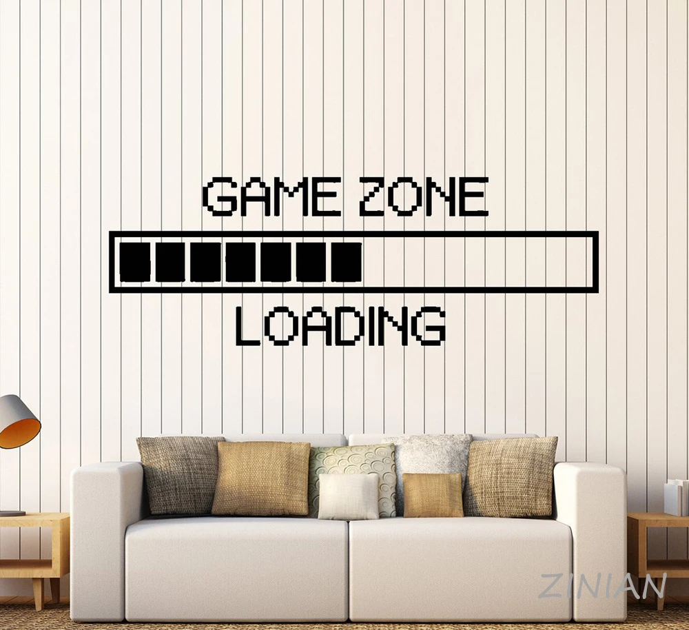 

Game Zone Computer Gaming Wall Stickers for Boy Vinyl Wall Sticker Decor Loading Video Game Wall Tattoo Removable Wallpaper Z570