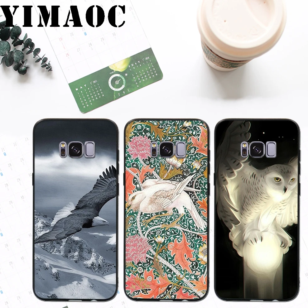 YIMAOC Bird art Soft Silicone Case for Samsung Galaxy A3 A5 A6 Plus 2017 2016 S6 S7 Edge S8 S9 &amp Note 8 9 |