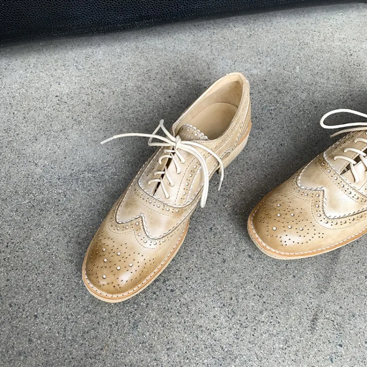 MLJUESE/женские туфли-лодочки из коровьей кожи Сезон осень-весна Обувь с перфорацией