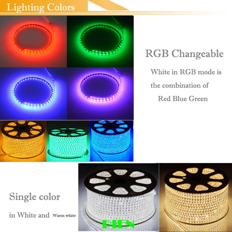220 В 110 В Светодиодная лента 5050 50 м 100 м IP67 водонепроницаемая RGB RGBW двухцветная веревка для наружного освещения с радиочастотным пультом дистанционного управления DHL
