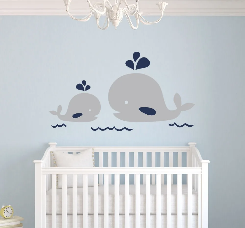 Морской волны для мамы и ребенка КИТ виниловые наклейки на стены Декор детские