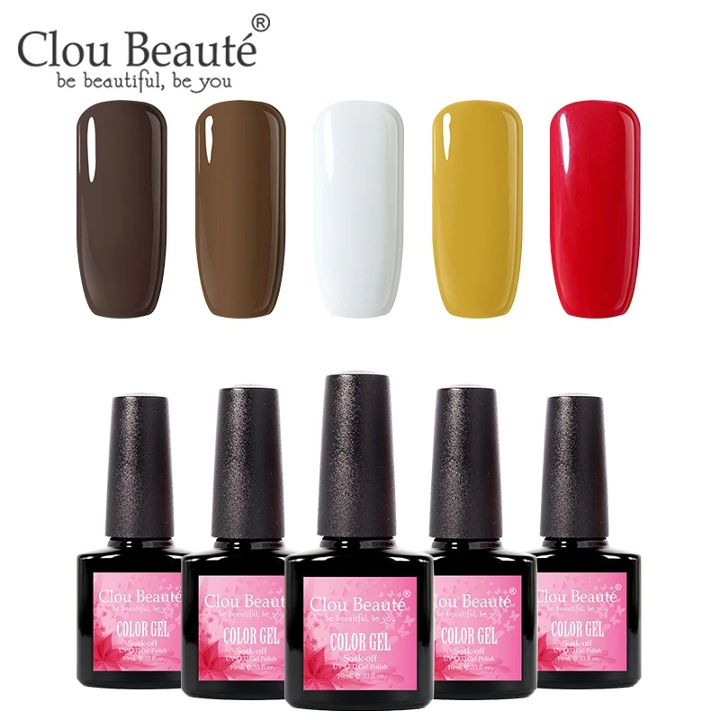 Clou Beaute УФ-гель для ногтей основа и верхнее покрытие лак для ногтей Набор для маникюра геллак Полупостоянный Гибридный праймер гель лак - Цвет: 10ml-08