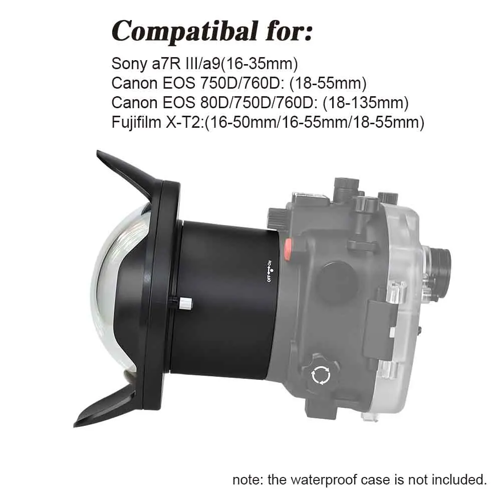 WA005 F 40 м/130FT 6 "дюймовый широкоугольный dome port для Футляр подводной камеры (φ 90 мм *
