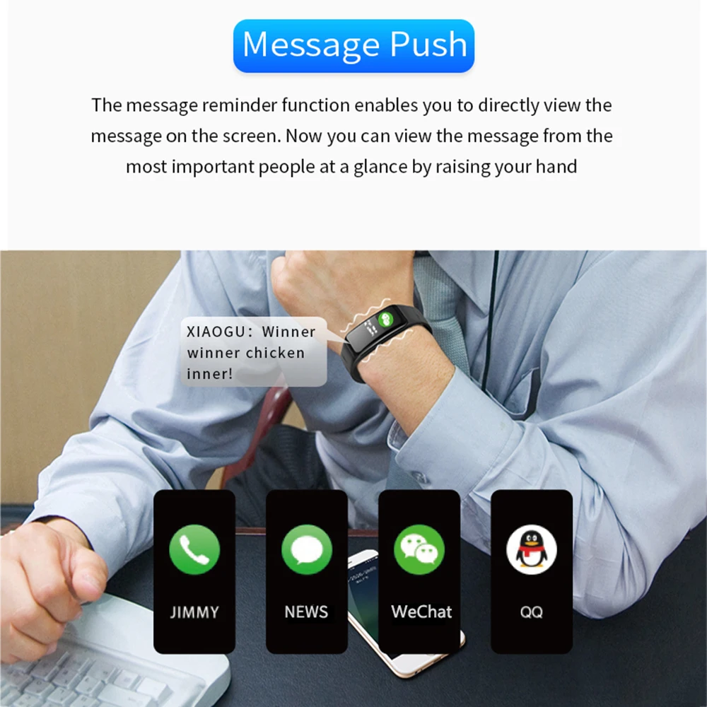 Smart Wristband Watch Heart Rate Monitor IP67 Waterproof Bracelet Fitness Tracker Bluetooth For Android IOS women men | Электроника
