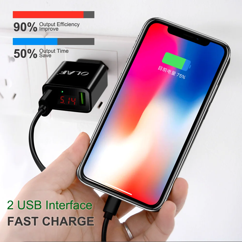 Олаф Multi Dual USB Автомобильное зарядное устройство для iPhone XS Samsung S9 S10 Xiaomi Быстрая