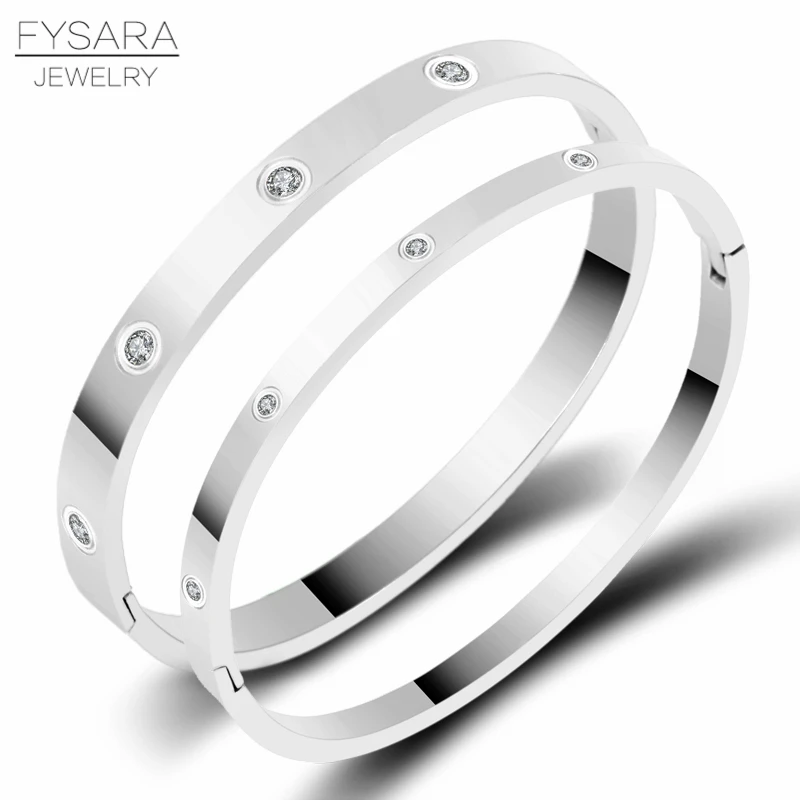 FYSARA, роскошный бренд, кристаллы, браслеты для влюбленных, кубический цирконий, браслеты для пар, роскошные ювелирные изделия, нержавеющая сталь, браслеты для женщин, подарок