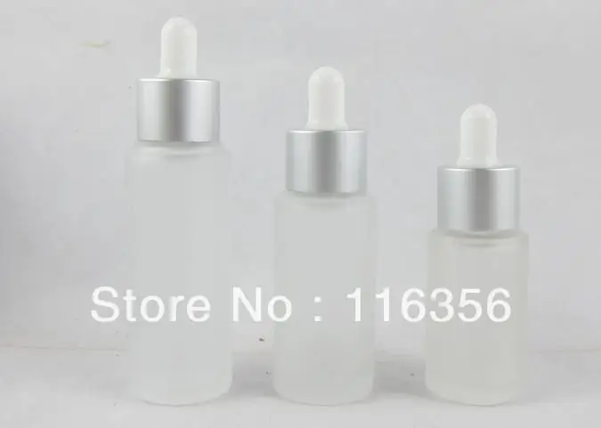25 мл матовая стеклянная бутылка с Матовой серебряной капельницей|frosted glass bottle|frosted