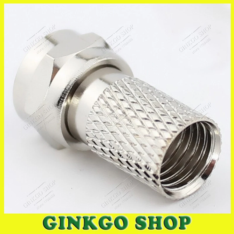 20 шт./лот медная Метрическая самозатягивающаяся F-головка 75-5/RG6 СОЕДИНИТЕЛЬ 4