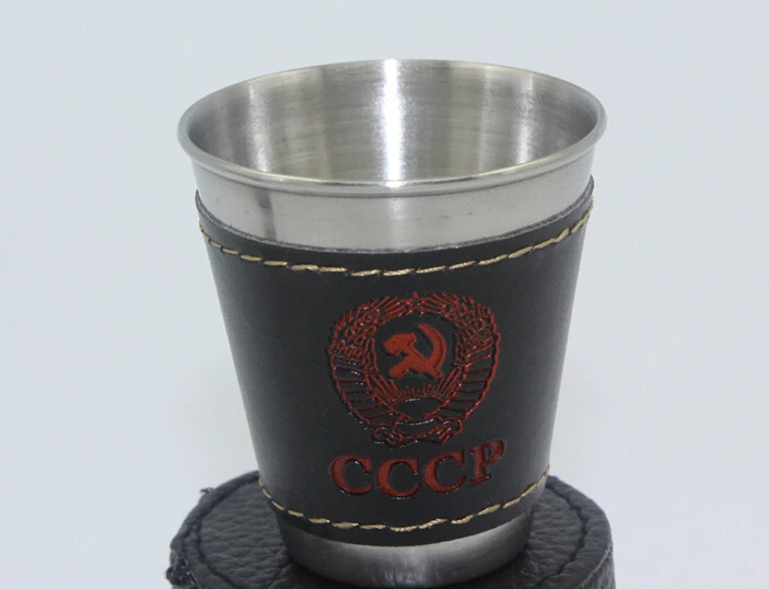 4 шт./лот 30 мл 70 150 304 чашки из нержавеющей стали ПУ кожи для вина пива кофе виски