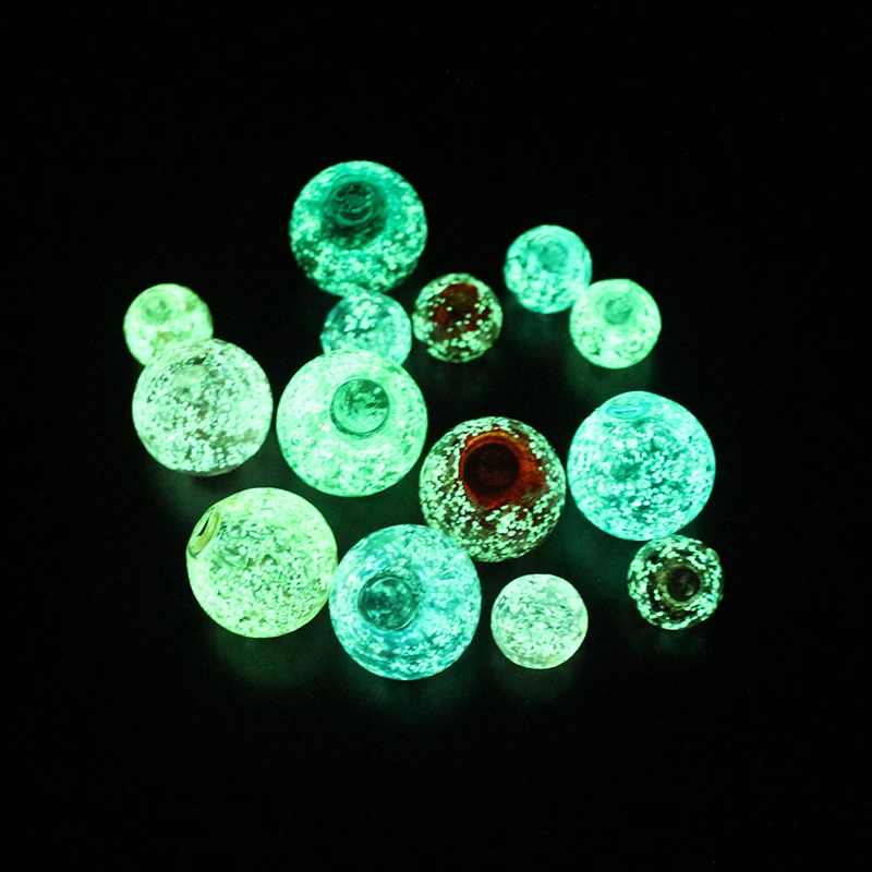 2 шт. 16 мм муранское стекло эфирное масло светящийся в темноте шар с отверстием