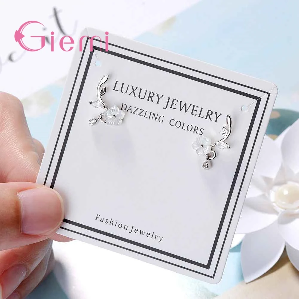 Женские серьги из серебра 925 пробы с фианитом|Серьги-гвоздики| |