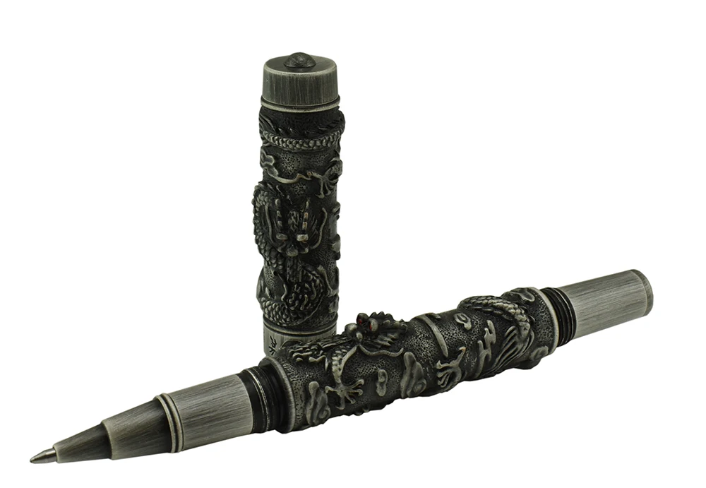 Jinhao винтажная Роскошная Ручка роллер двойной играющий дракон жемчуг старинная