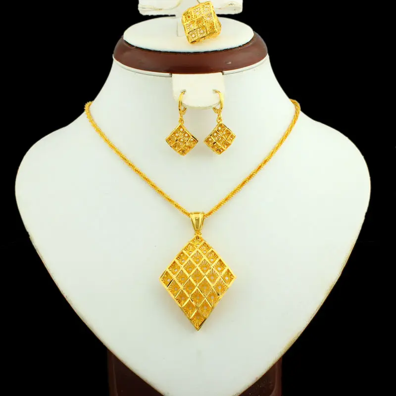 Новое поступление Эфиопский Ювелирный Комплект подвеска/ожерелье/серьги/кольцо