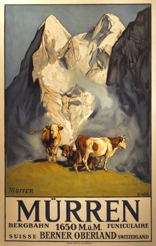 ZERMATT Switzerland вид на море горы путешествия в швейцарарию серия винтажный постер