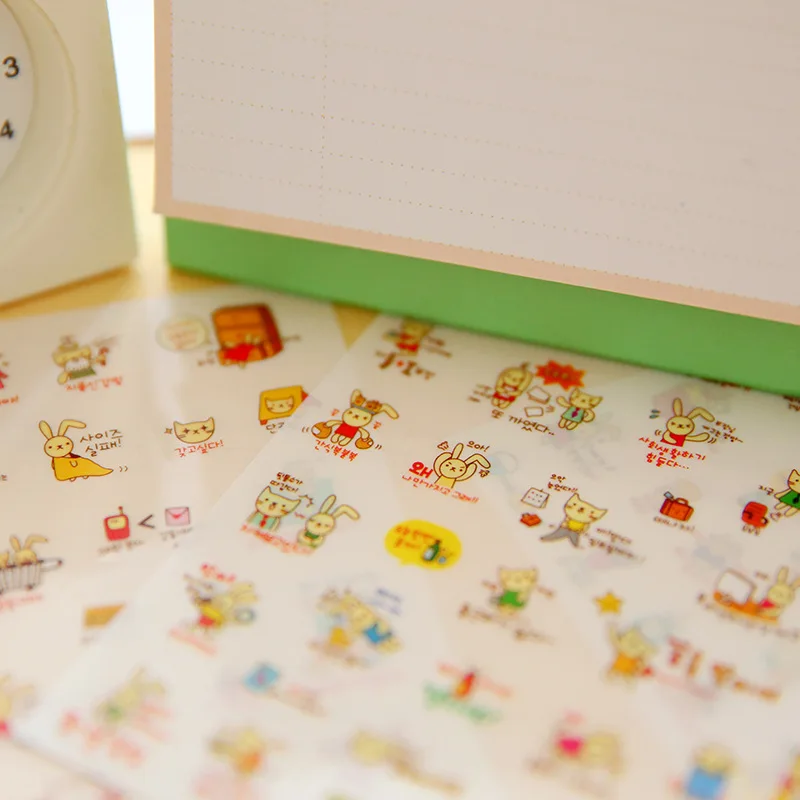 6 шт. корейские Канцтовары Мультяшные кошки кролик Экспрессия DIY Фотоальбом