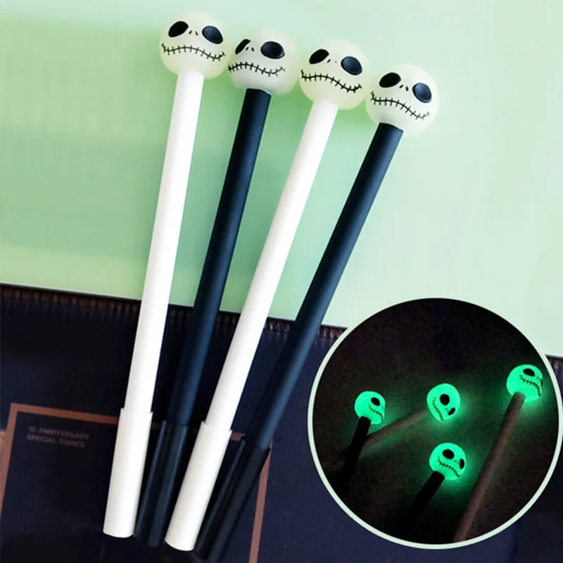 

2 pcs/lot Cool Luminous Pens Boys Toy Gift Novelty Black & White Gel Pen Neutral Pens for Writing School Supplies Stationery