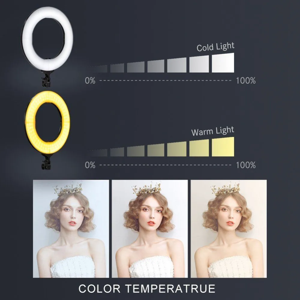 ZOMEI 14 &quotDimmable LED Studio Ring Light фотографическое освещение макияж лампа для камеры Фото